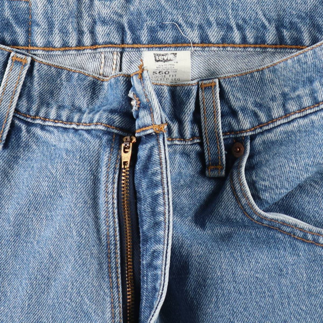 1990'S Levi's 550 Loose Fit Tapered Leg Denim Pants, Made in USA, Men's Size W34 (approx.), Vintage cotton blue type Vintage Second Hand