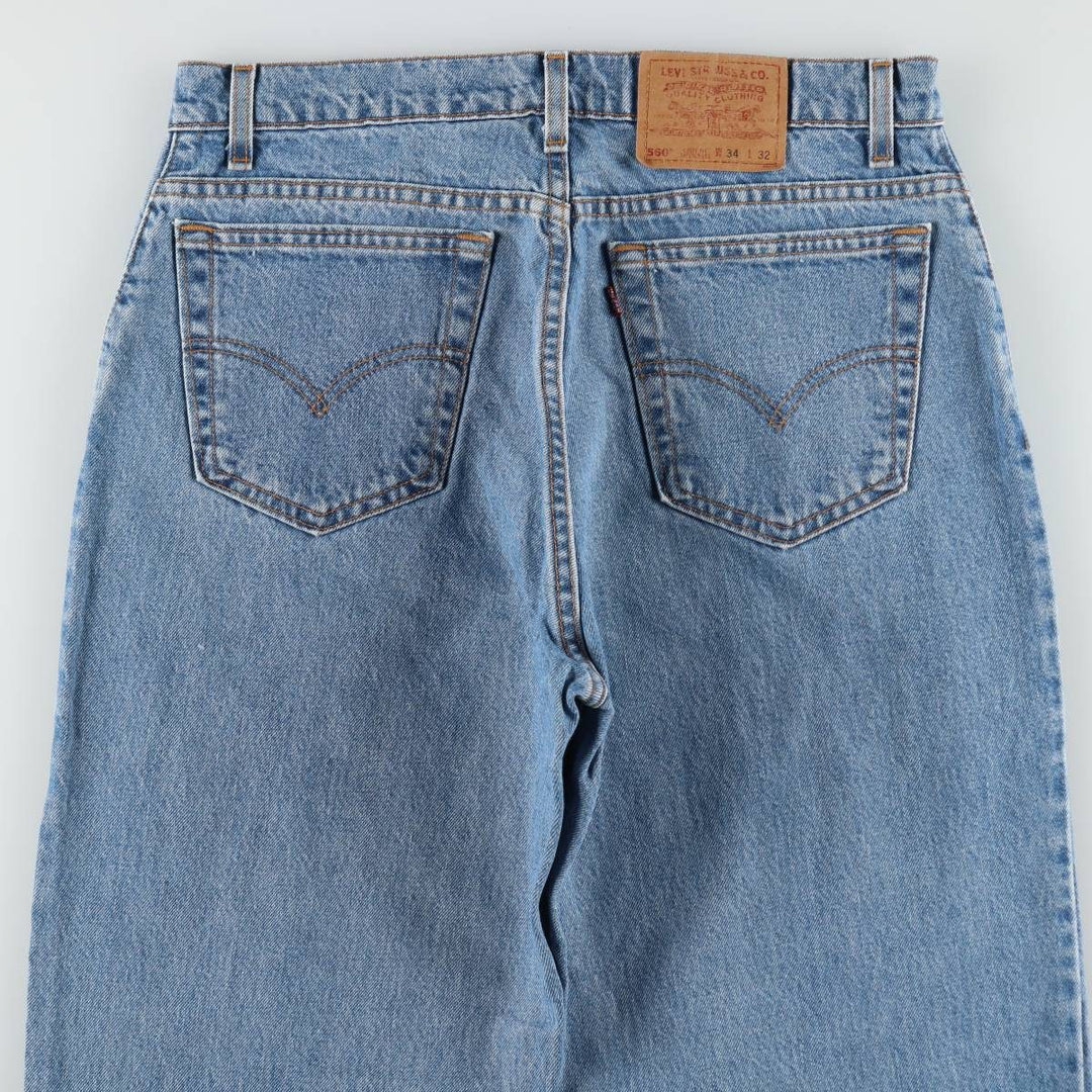 1990'S Levi's 550 Loose Fit Tapered Leg Denim Pants, Made in USA, Men's Size W34 (approx.), Vintage cotton blue type Vintage Second Hand