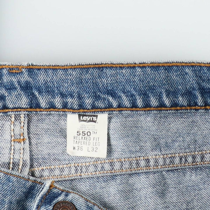 90'S Levi's 550 Relaxed Fit Tapered Leg Tapered Denim Pants Made in USA Men's W36 Vintage cotton blue type Vintage Second Hand