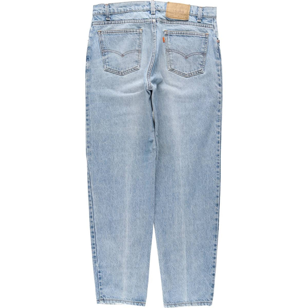 Levi's 550 Orange Tab Tapered Denim Pants, Made in USA, Men's Size W34 (approx.) cotton Blue type light blue Vintage Second Hand
