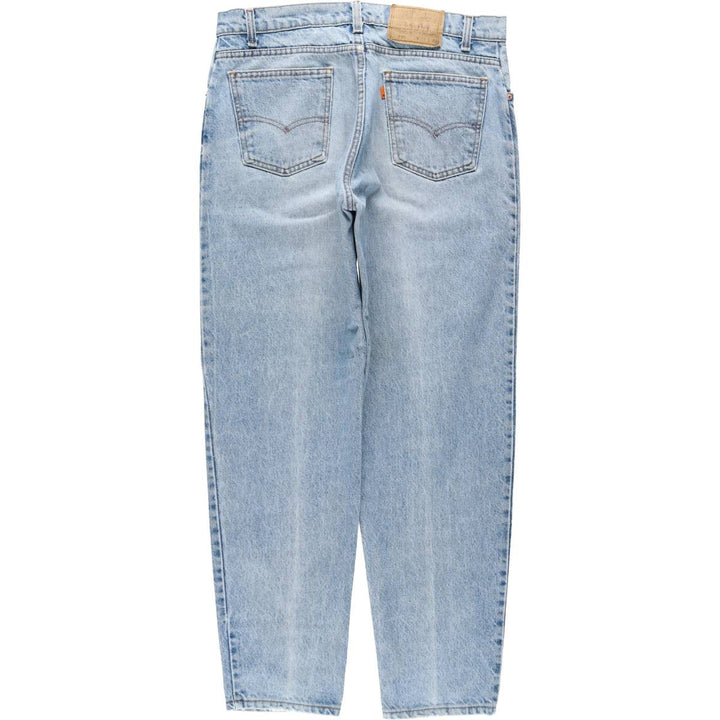 Levi's 550 Orange Tab Tapered Denim Pants, Made in USA, Men's Size W34 (approx.) cotton Blue type light blue Vintage Second Hand