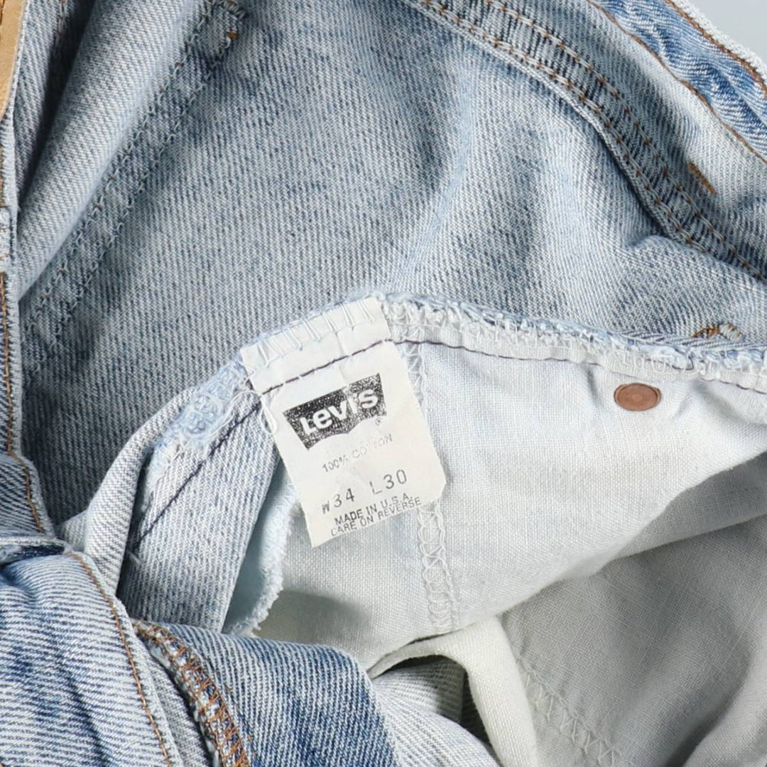 Levi's 550 Orange Tab Tapered Denim Pants, Made in USA, Men's Size W34 (approx.) cotton Blue type light blue Vintage Second Hand
