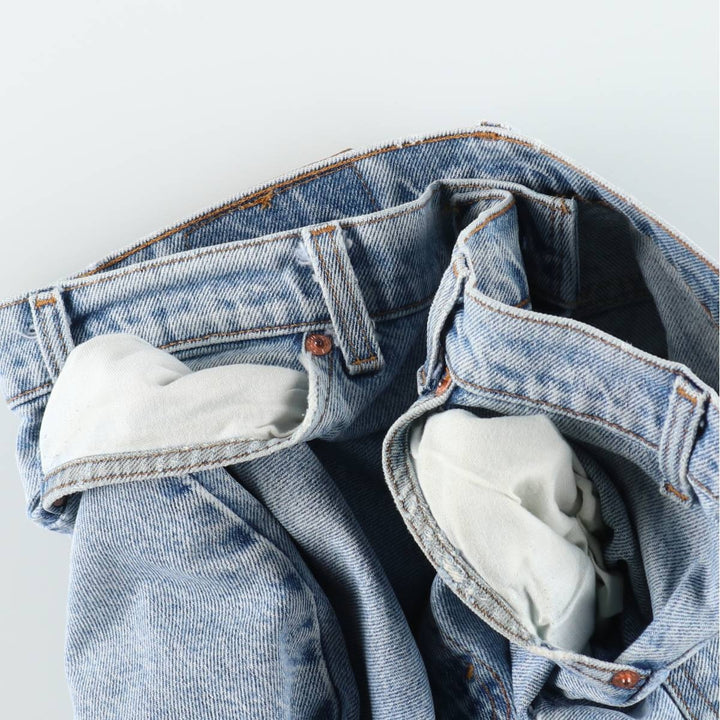 Levi's 550 Orange Tab Tapered Denim Pants, Made in USA, Men's Size W34 (approx.) cotton Blue type light blue Vintage Second Hand