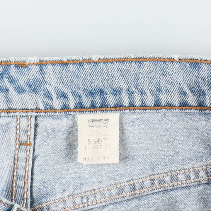 Levi's 550 Relaxed Fit Tapered Denim Pants, Made in USA, Men's Size W33 (approx.) unclear Blue type light blue Vintage Second Hand