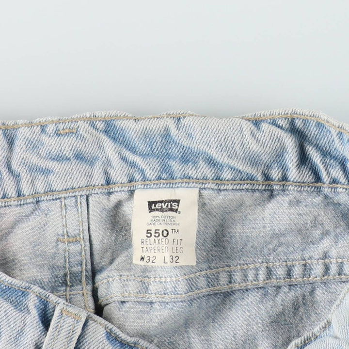 90'S Levi's 550 Relaxed Fit Tapered Leg Denim Pants, Made in USA, Men's, Size W29, Vintage cotton blue type Vintage Second Hand