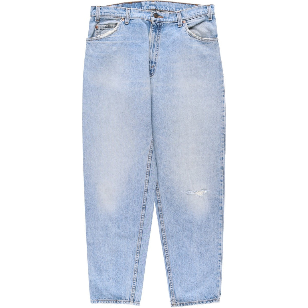1990'S Levi's 550 Orange Tab Tapered Denim Pants, Made in USA, Men's W35 (approx.), Vintage cotton Blue type light blue Vintage Second Hand