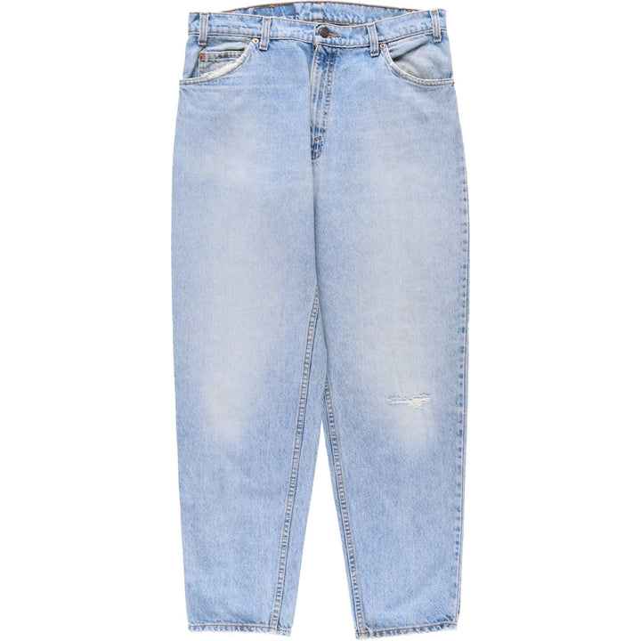 1990'S Levi's 550 Orange Tab Tapered Denim Pants, Made in USA, Men's W35 (approx.), Vintage cotton Blue type light blue Vintage Second Hand