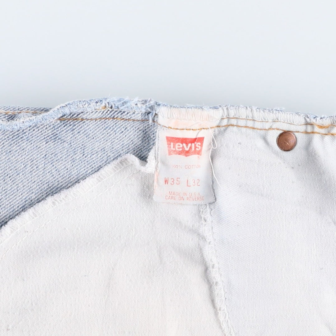1990'S Levi's 550 Orange Tab Tapered Denim Pants, Made in USA, Men's W35 (approx.), Vintage cotton Blue type light blue Vintage Second Hand