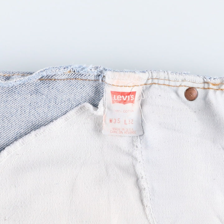 1990'S Levi's 550 Orange Tab Tapered Denim Pants, Made in USA, Men's W35 (approx.), Vintage cotton Blue type light blue Vintage Second Hand