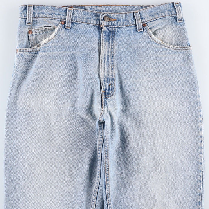 1990'S Levi's 550 Orange Tab Tapered Denim Pants, Made in USA, Men's W35 (approx.), Vintage cotton Blue type light blue Vintage Second Hand