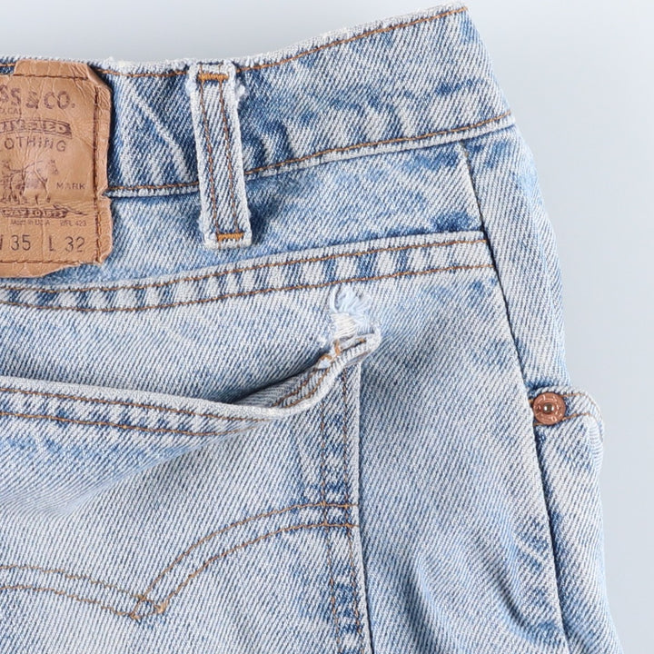 1990'S Levi's 550 Orange Tab Tapered Denim Pants, Made in USA, Men's W35 (approx.), Vintage cotton Blue type light blue Vintage Second Hand