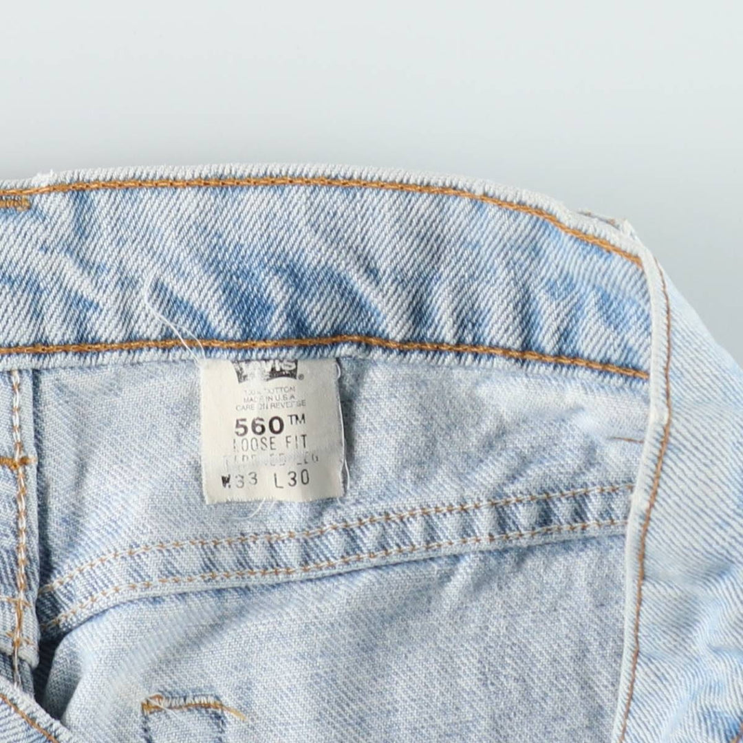 Levi's 560 Loose Fit Tapered Leg Denim Pants, Made in USA, Men's Size W33 (approx.) cotton blue type Vintage Second Hand