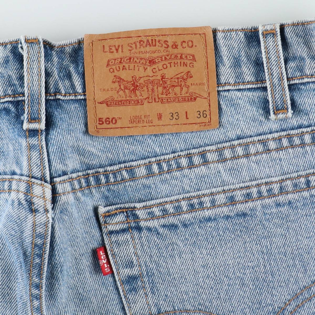 Levi's 550 Loose Fit Tapered Leg Denim Pants, Made in USA, Men's Size W33 (approx.) cotton blue type Vintage Second Hand