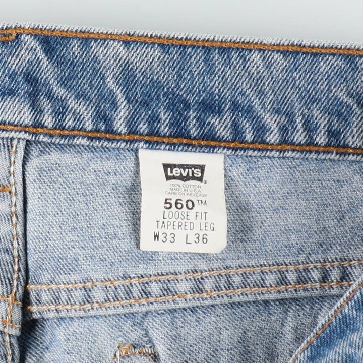 Levi's 550 Loose Fit Tapered Leg Denim Pants, Made in USA, Men's Size W33 (approx.) cotton blue type Vintage Second Hand