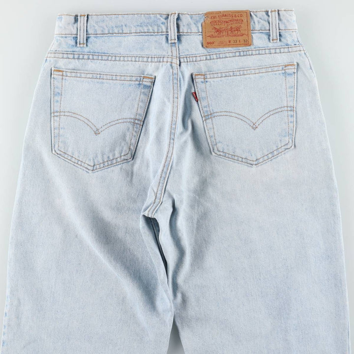 Levi's 560 Loose Fit Tapered Leg Denim Pants, Made in USA, Men's Size W33 (approx.) cotton Blue type light blue Vintage Second Hand