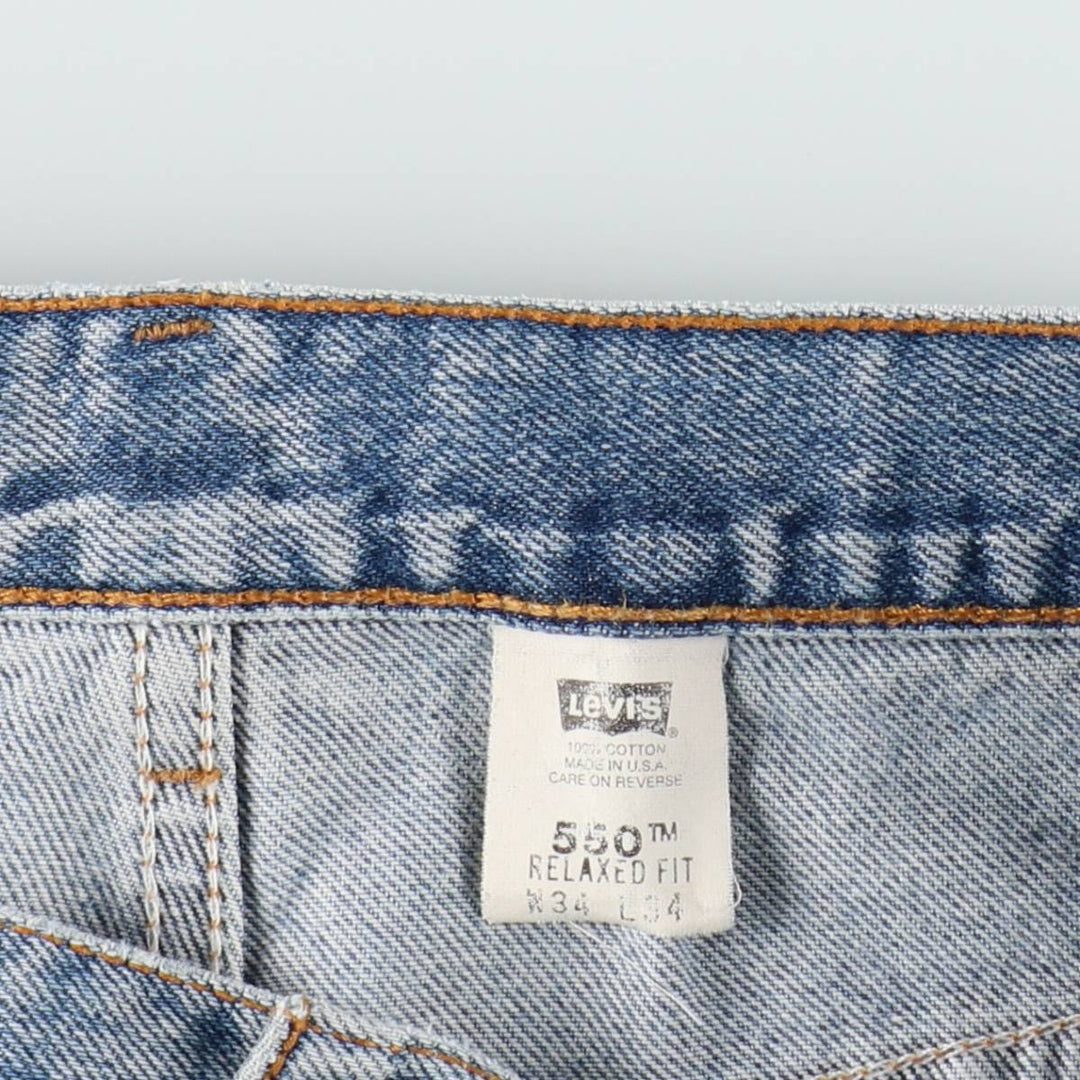 Levi's 550 Relaxed Fit Tapered Denim Pants, Made in USA, Men's Size W34 (approx.) cotton blue type Vintage Second Hand