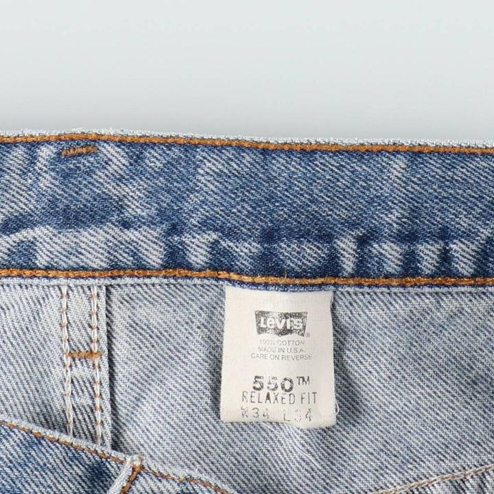 Levi's 550 Relaxed Fit Tapered Denim Pants, Made in USA, Men's Size W34 (approx.) cotton blue type Vintage Second Hand