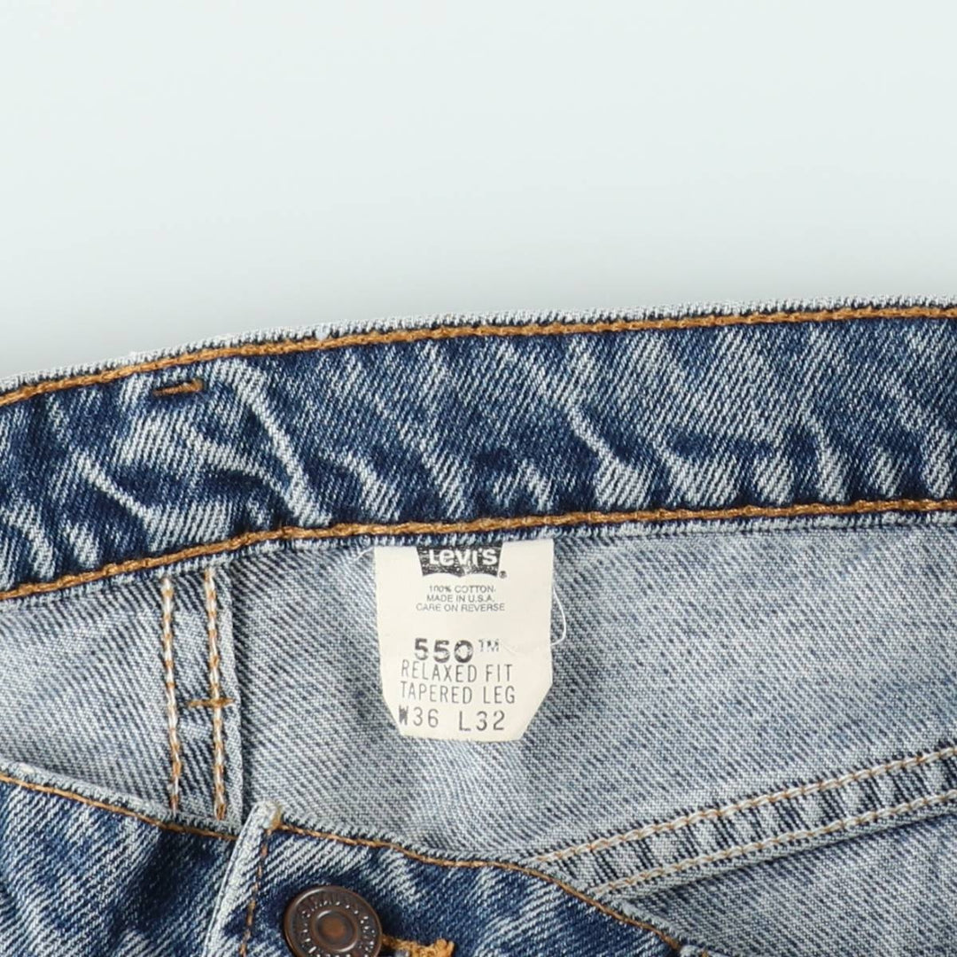Levi's 15951 Relaxed Fit Tapered Leg Denim Pants, Made in USA, Men's Size W36 (approx.) cotton blue type Vintage Second Hand