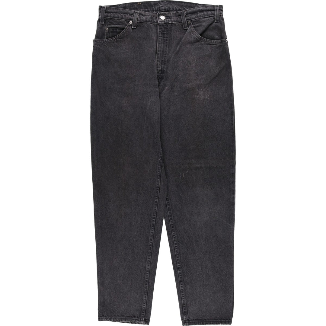 Levi's 550 Black Denim Tapered Jeans, Made in USA, Men's Size W34 (approx.), Vintage cotton black type Vintage Second Hand