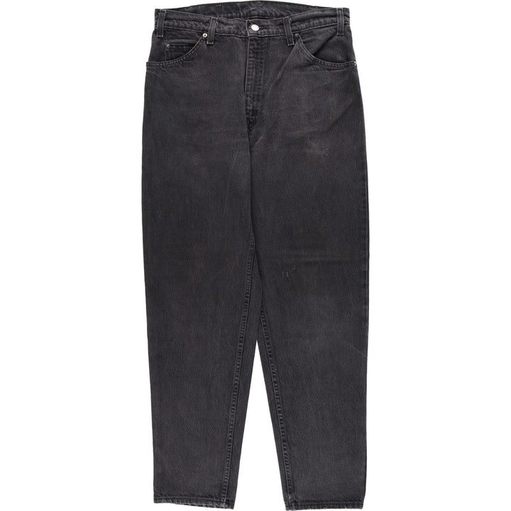 Levi's 550 Black Denim Tapered Jeans, Made in USA, Men's Size W34 (approx.), Vintage cotton black type Vintage Second Hand