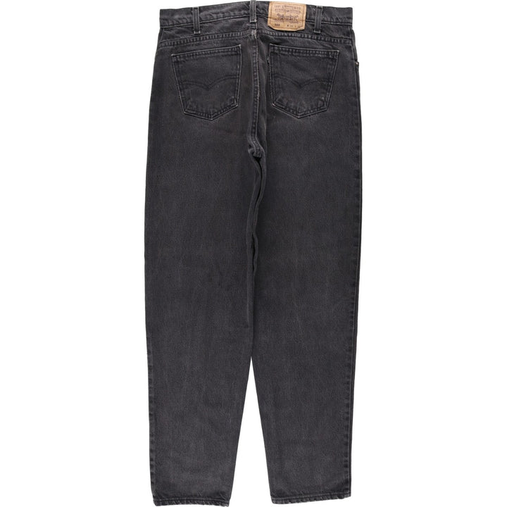 Levi's 550 Black Denim Tapered Jeans, Made in USA, Men's Size W34 (approx.), Vintage cotton black type Vintage Second Hand