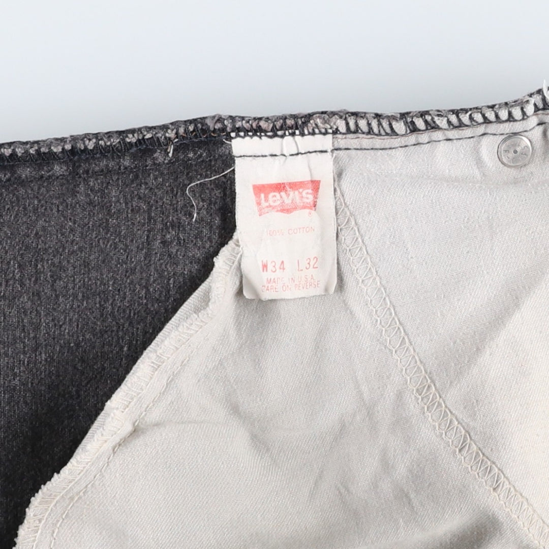 Levi's 550 Black Denim Tapered Jeans, Made in USA, Men's Size W34 (approx.), Vintage cotton black type Vintage Second Hand