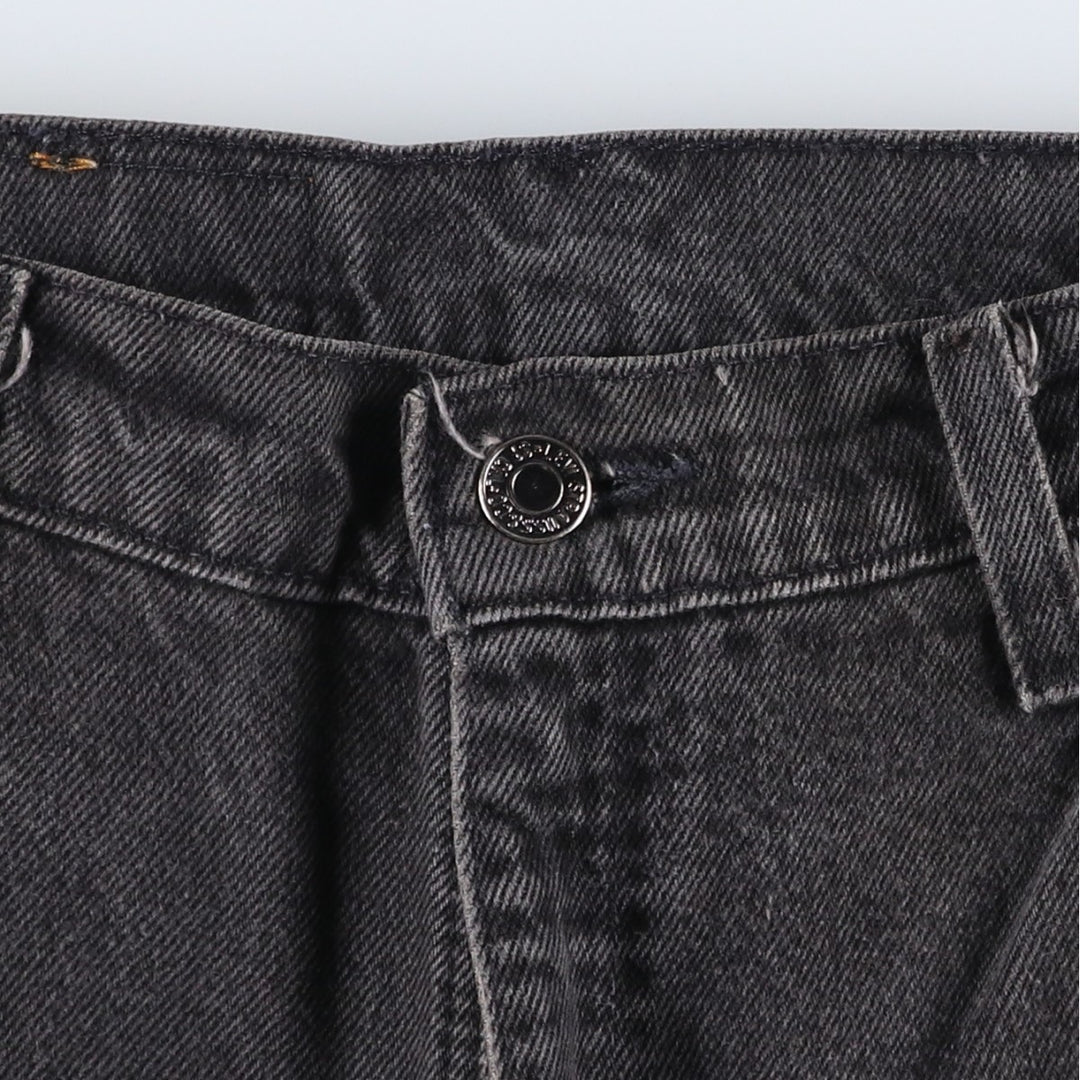 Levi's 550 Black Denim Tapered Jeans, Made in USA, Men's Size W34 (approx.), Vintage cotton black type Vintage Second Hand