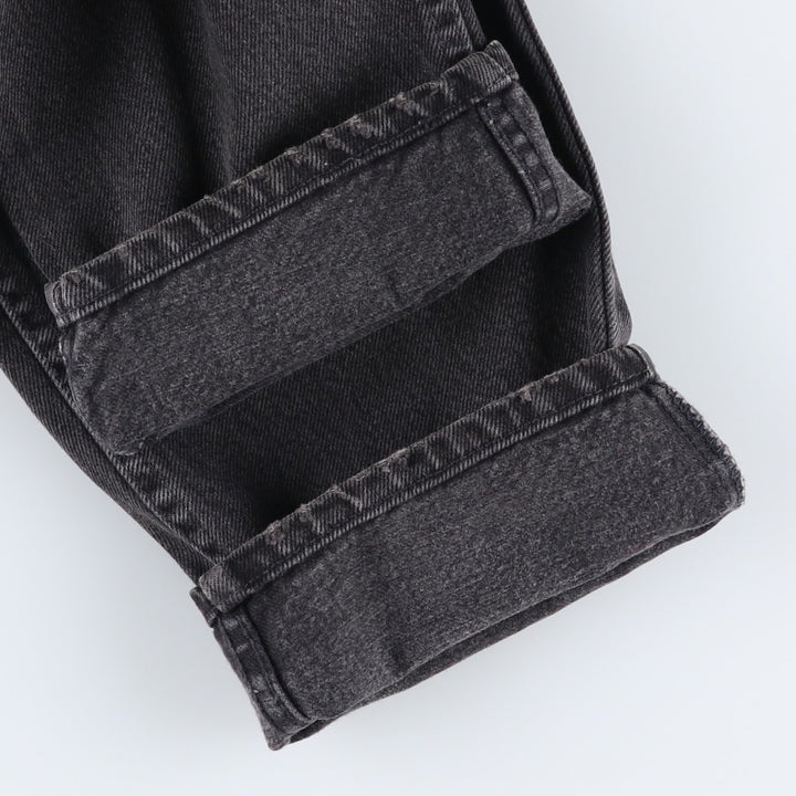 Levi's 550 Black Denim Tapered Jeans, Made in USA, Men's Size W34 (approx.), Vintage cotton black type Vintage Second Hand