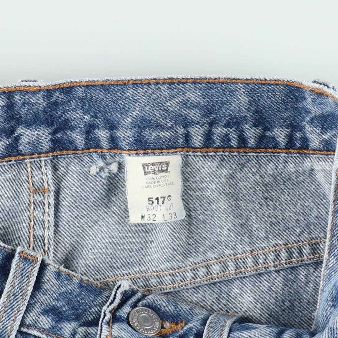 2000'S Levi's 517 Boot Cut Denim Pants, Made in USA, Men's Size W31 cotton blue type Vintage Second Hand
