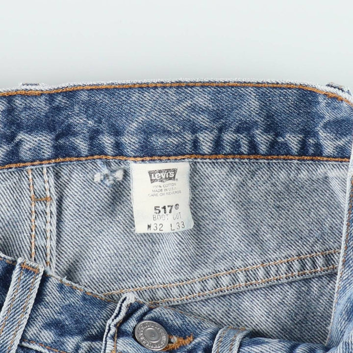 2000'S Levi's 517 Boot Cut Denim Pants, Made in USA, Men's Size W31 cotton blue type Vintage Second Hand