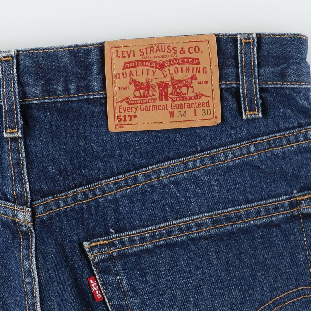 2000'S Levi's 517 Boot Cut Denim Pants, Made in USA, Men's Size 34 cotton blue type Vintage Second Hand