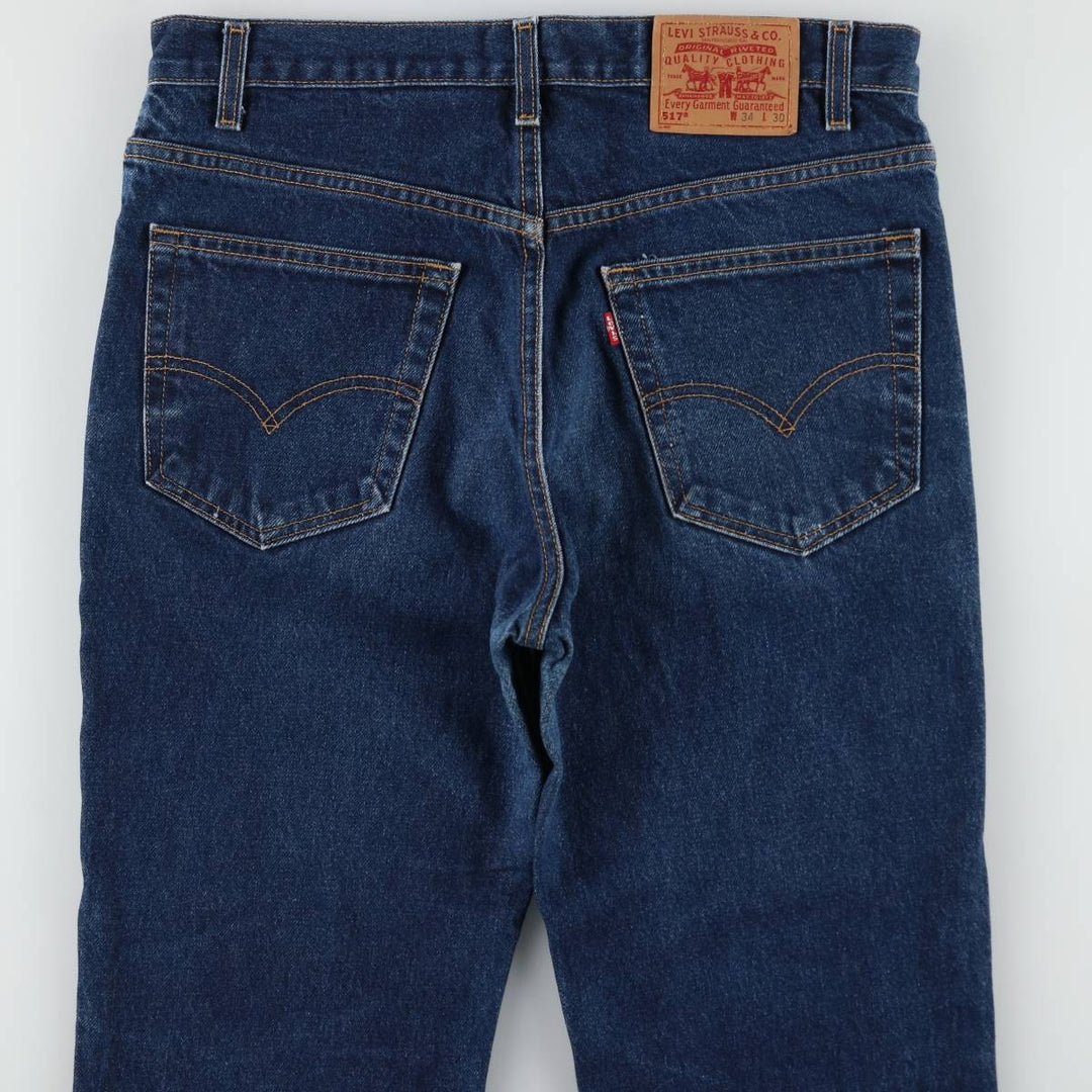 2000'S Levi's 517 Boot Cut Denim Pants, Made in USA, Men's Size 34 cotton blue type Vintage Second Hand