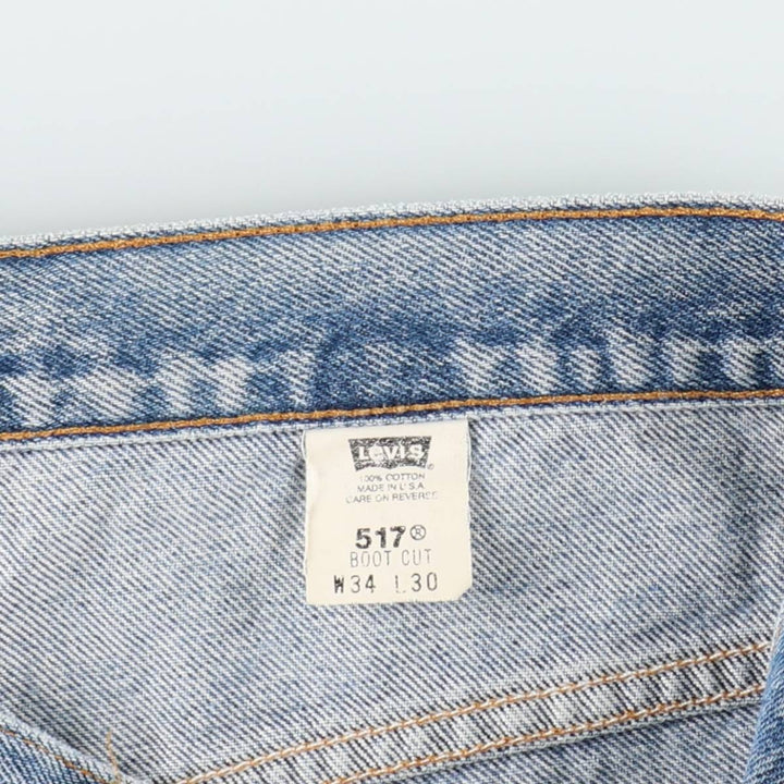 2000'S Levi's 517-0217 Bootcut Denim Pants, Made in USA, Men's Size W34 (approx.) cotton blue type Vintage Second Hand