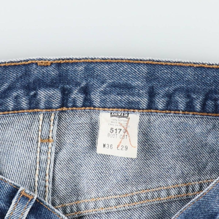 2000'S Levi's 517 Boot Cut Denim Pants, Made in USA, Men's Size 34 cotton blue type Vintage Second Hand
