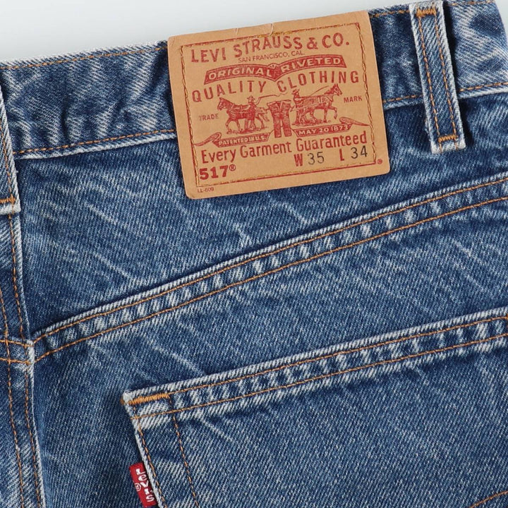 1990'S Levi's 517 Bootcut Denim Pants, Made in USA, Men's Size W35 (approx.), Vintage cotton blue type Vintage Second Hand