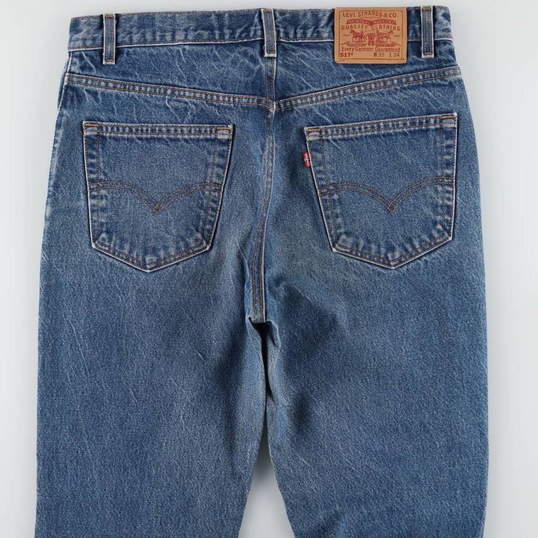 1990'S Levi's 517 Bootcut Denim Pants, Made in USA, Men's Size W35 (approx.), Vintage cotton blue type Vintage Second Hand