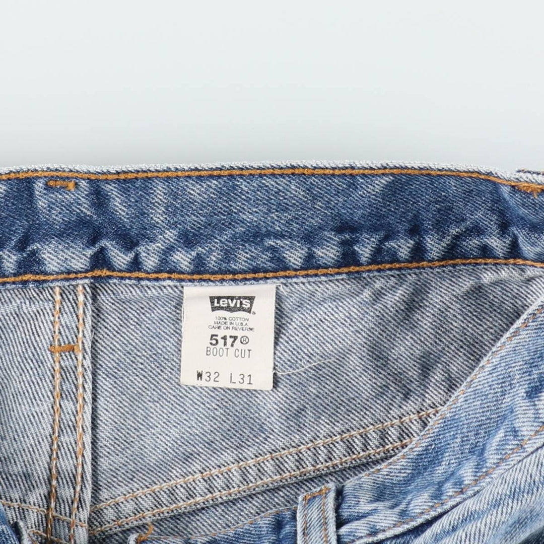 2000'S Levi's 517 Boot Cut Denim Pants, Made in USA, Men's Size W31 cotton blue type Vintage Second Hand