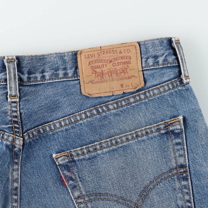 1990'S Levi's 517 0452 Euro Model Bootcut Denim Pants, Made in Spain, Men's W35 (approx.), Vintage cotton blue type Vintage Second Hand