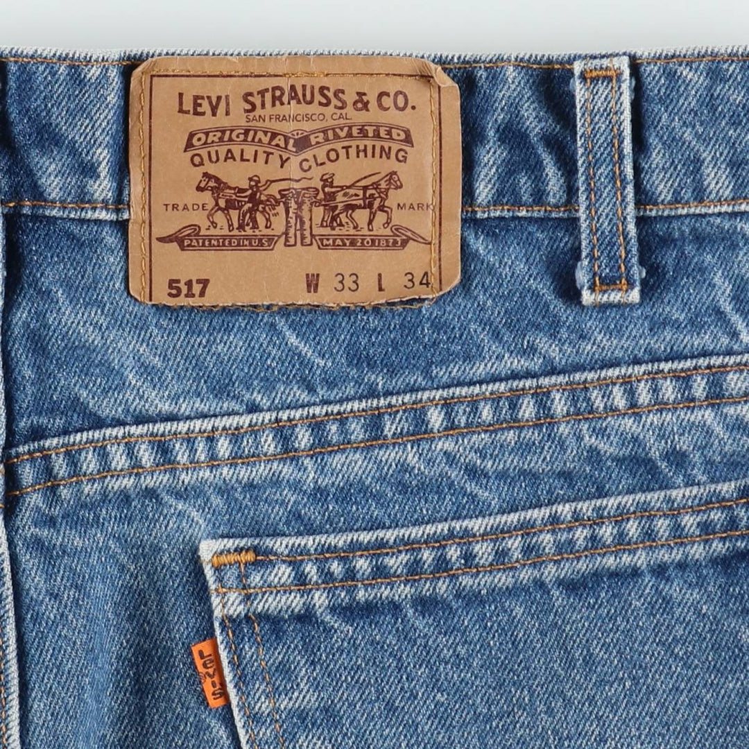 90'S Levi's 20517-0217 Orange Tab Bootcut Denim Pants Made in USA Men's W34 Vintage cotton blue type Vintage Second Hand