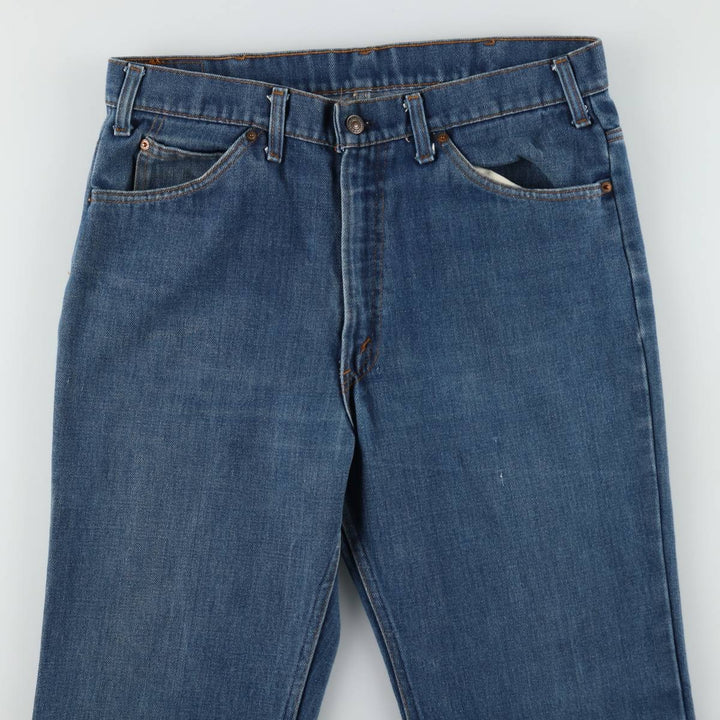 1970'S Levi's 517-0917 Orange Tab Bootcut Denim Pants, Men's Size W35 (approx.), Vintage unclear blue type Vintage Second Hand