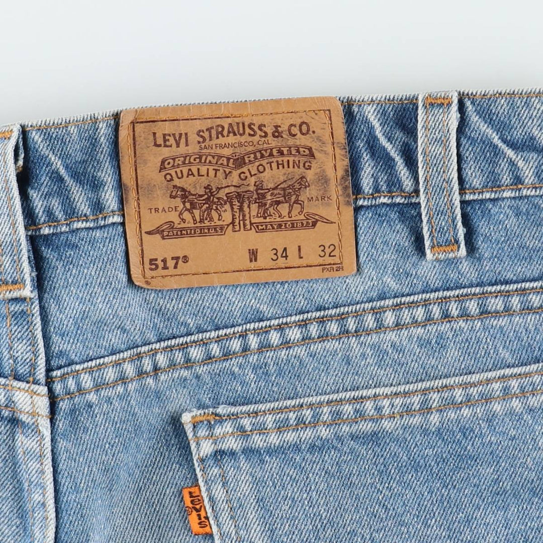 90'S Levi's 20517-0217 Orange Tab Bootcut Denim Pants Made in USA Men's W34 Vintage cotton Blue type light blue Vintage Second Hand