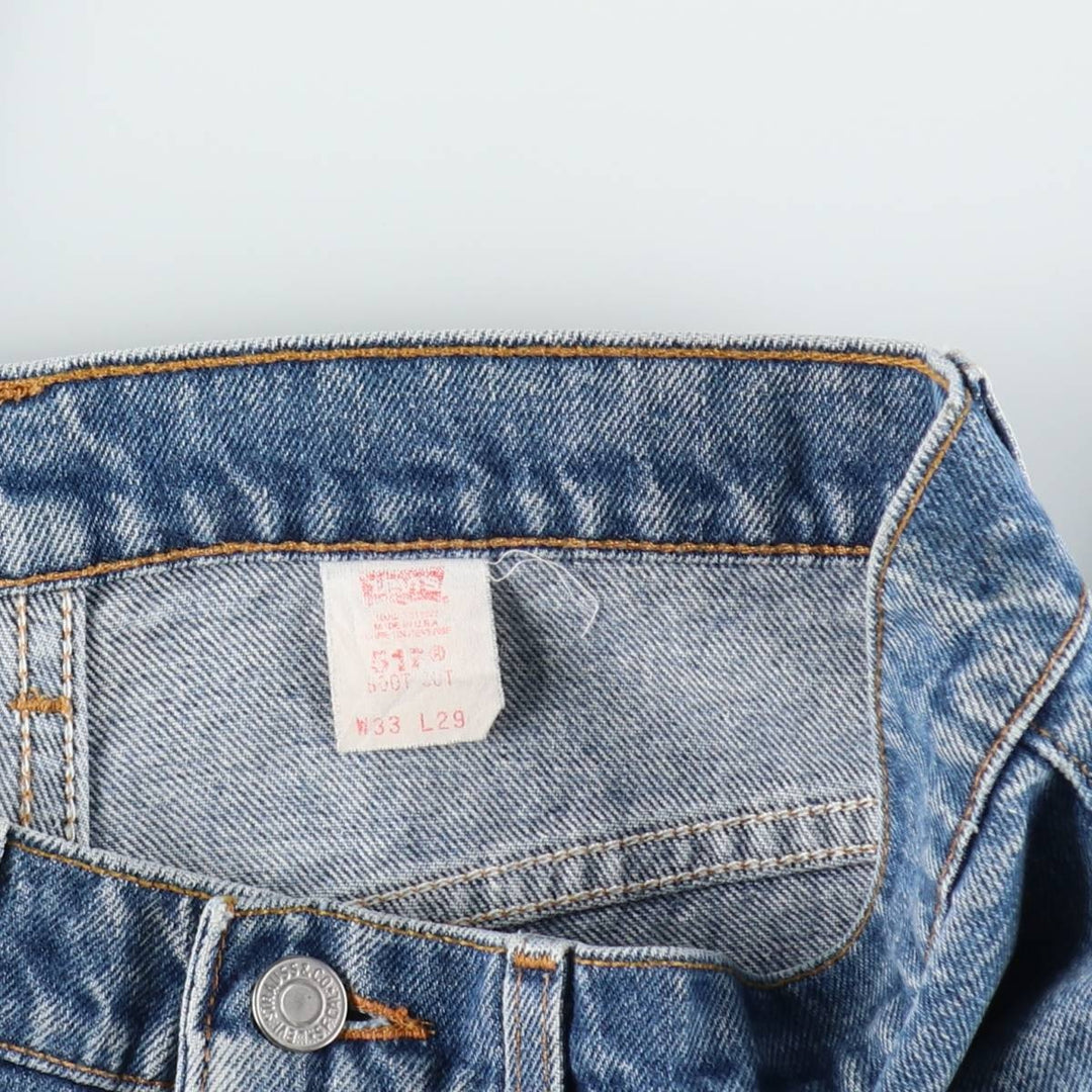 1990'S Levi's 517 Bootcut Denim Pants, Made in USA, Men's Size W33 (approx.), Vintage cotton blue type Vintage Second Hand
