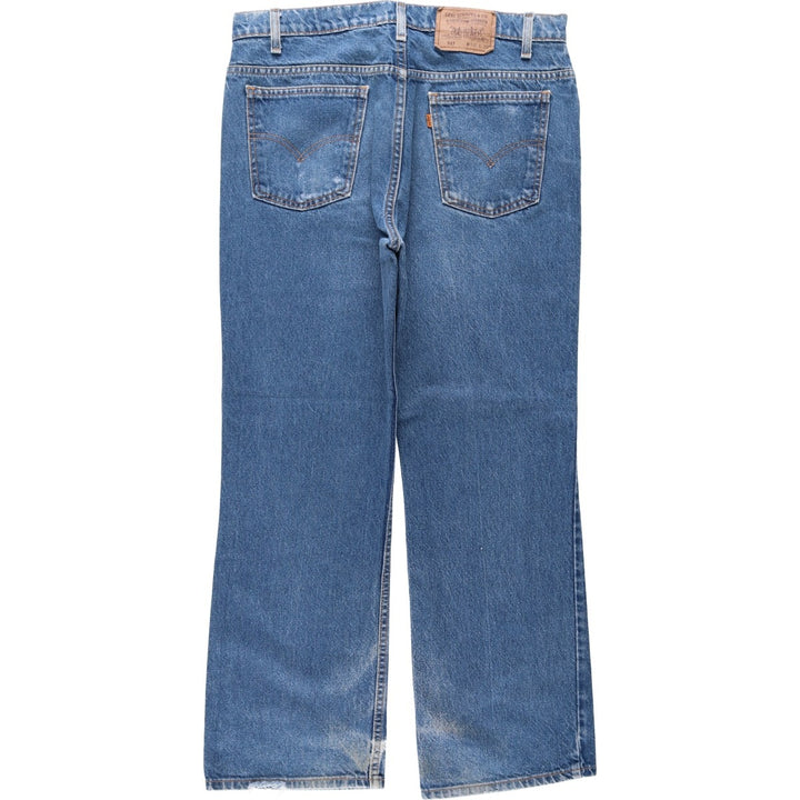 1990'S Levi's 517 Orange Tab Bootcut Denim Pants, Made in USA, Men's Size W36 (approx.), Vintage cotton blue type Vintage Second Hand
