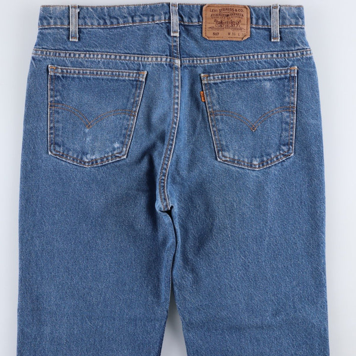 1990'S Levi's 517 Orange Tab Bootcut Denim Pants, Made in USA, Men's Size W36 (approx.), Vintage cotton blue type Vintage Second Hand