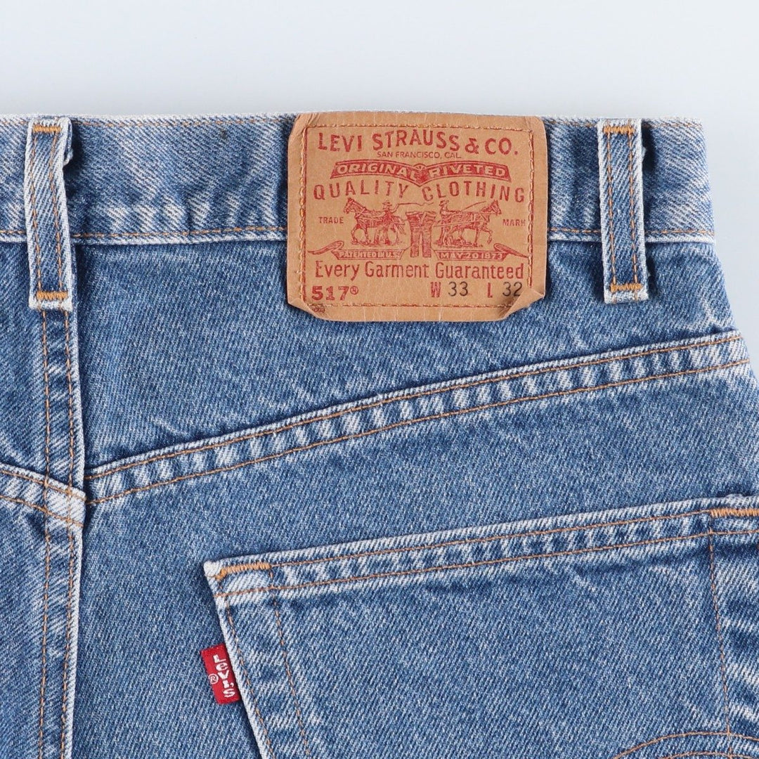 2000'S Levi's 517 Boot Cut Denim Pants, Made in USA, Men's Size 34 cotton blue type Vintage Second Hand