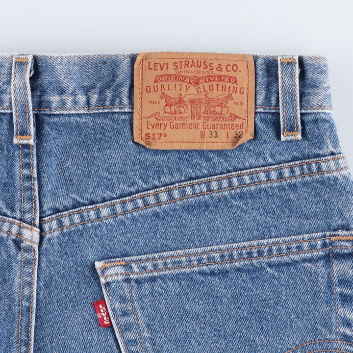 2000'S Levi's 517 Boot Cut Denim Pants, Made in USA, Men's Size 34 cotton blue type Vintage Second Hand