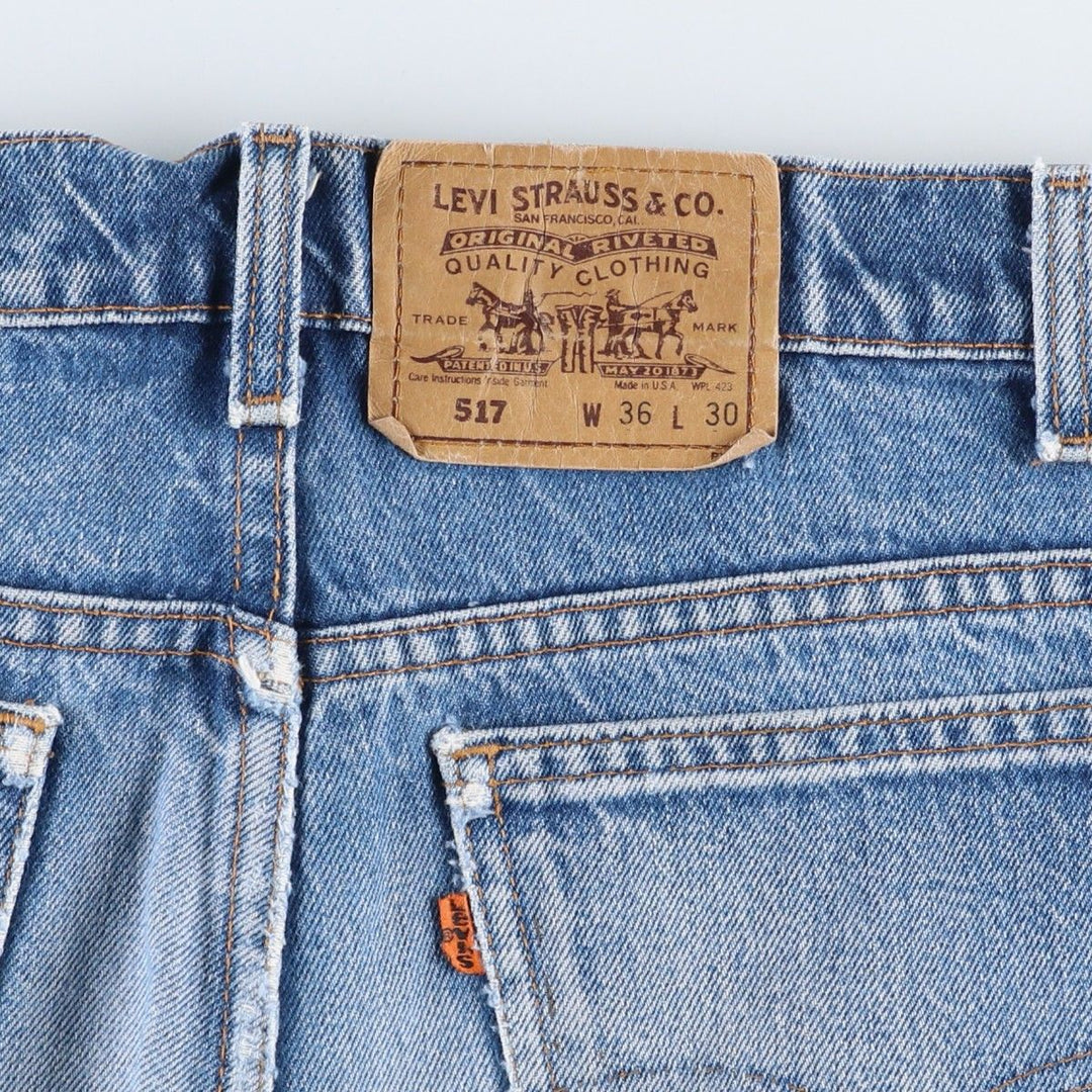 90'S Levi's 20517-0217 Orange Tab Bootcut Denim Pants, Made in USA, Men's Size 36, Vintage cotton blue type Vintage Second Hand