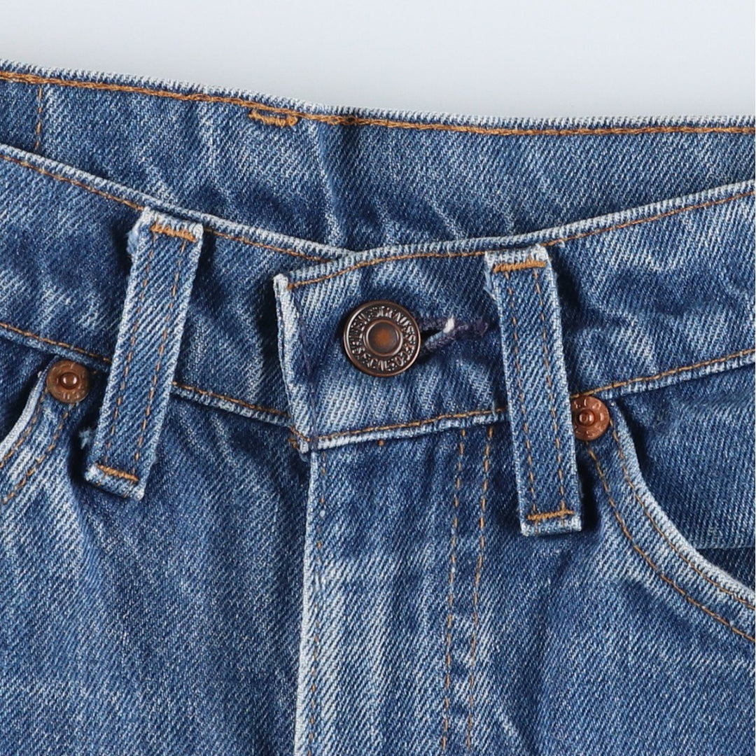 1980'S Levi's 20517-0217 Orange Tab Flare Cut Denim Pants, Made in USA, Vintage cotton blue type Vintage Second Hand
