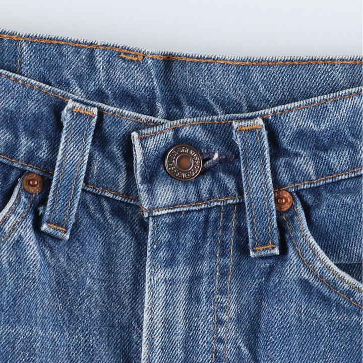1980'S Levi's 20517-0217 Orange Tab Flare Cut Denim Pants, Made in USA, Vintage cotton blue type Vintage Second Hand