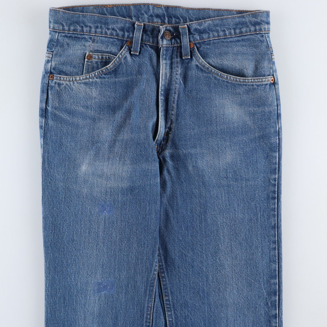 1980'S Levi's 20517-0217 Orange Tab Flare Cut Denim Pants, Made in USA, Vintage cotton blue type Vintage Second Hand